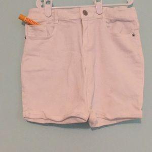 White jean shorts